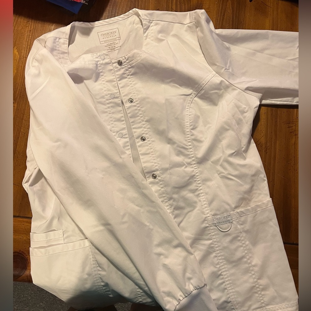 Cherokee Workwear Scrub Jacket - White - Medium